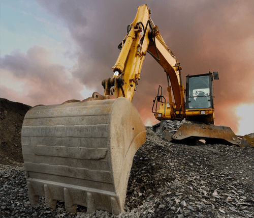 Pelleteuse en chantier